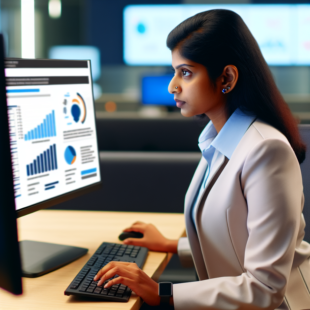 An IT professional analyzing data on a computer sc